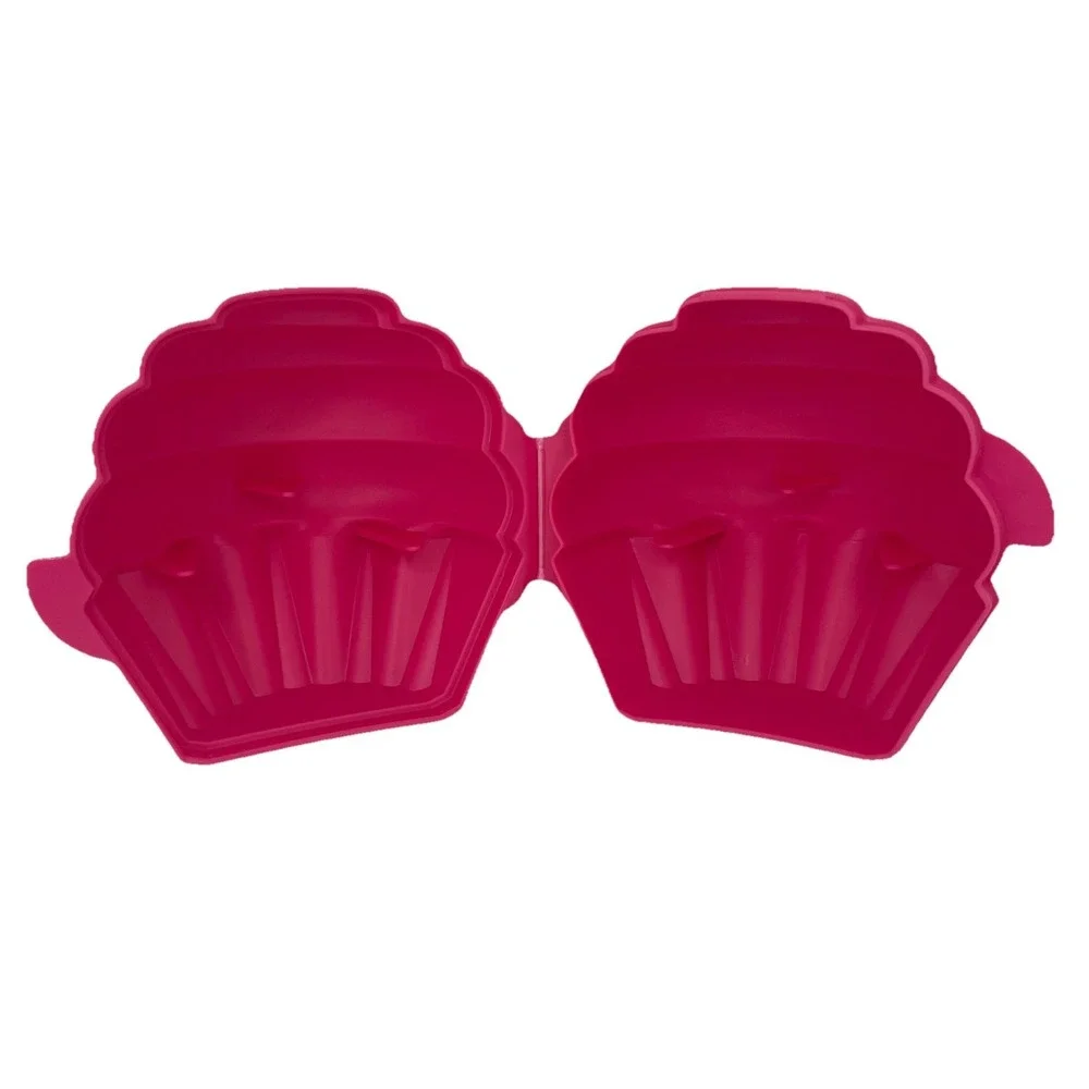 Tupperware Cupcake Keeper Muffin Taker Container Bright Pink 6398A-1